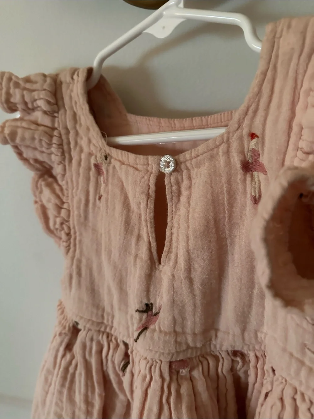 Pink Chicken Ballerina Embroidery Elsie Dress